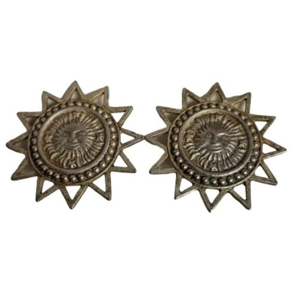 EARRINGS STAINLESS SUNDIAL CLIPS